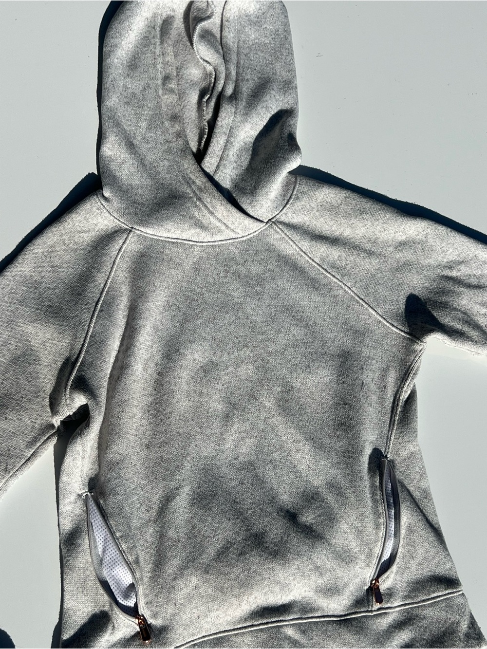 Heather Gray Hooded Sweatshirt with Zip Pockets